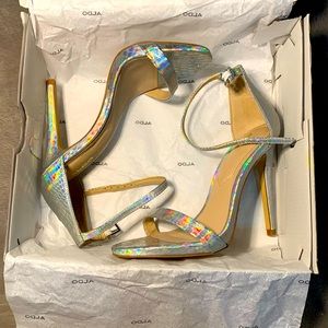 ALDO iridescent amilia heels with box. Size 6.5. Used once.